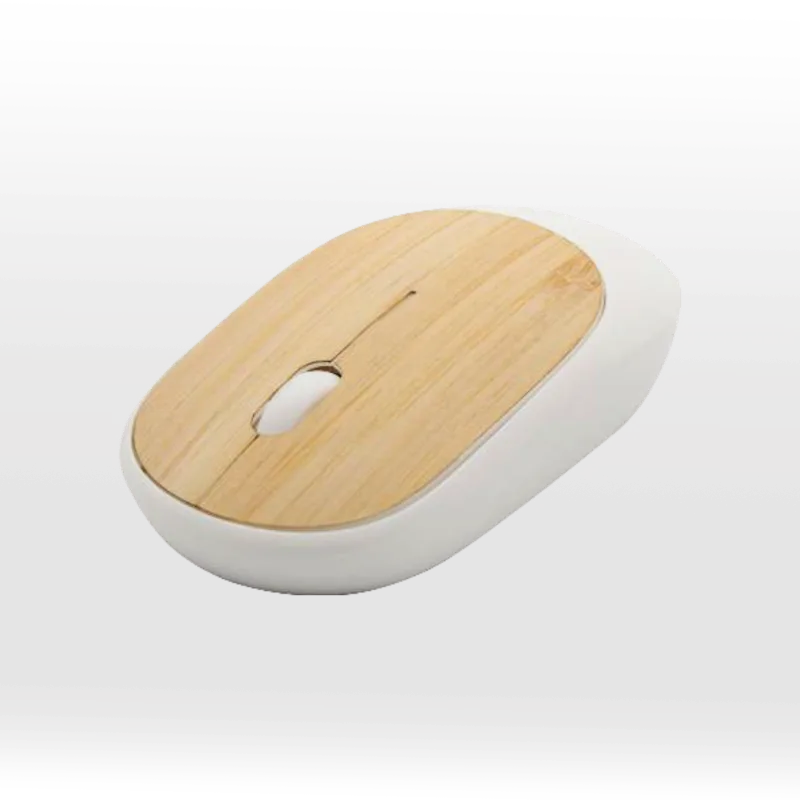 Souris d'ordinateur sans fil, dongle USB inclus, élément extérieur en bambou